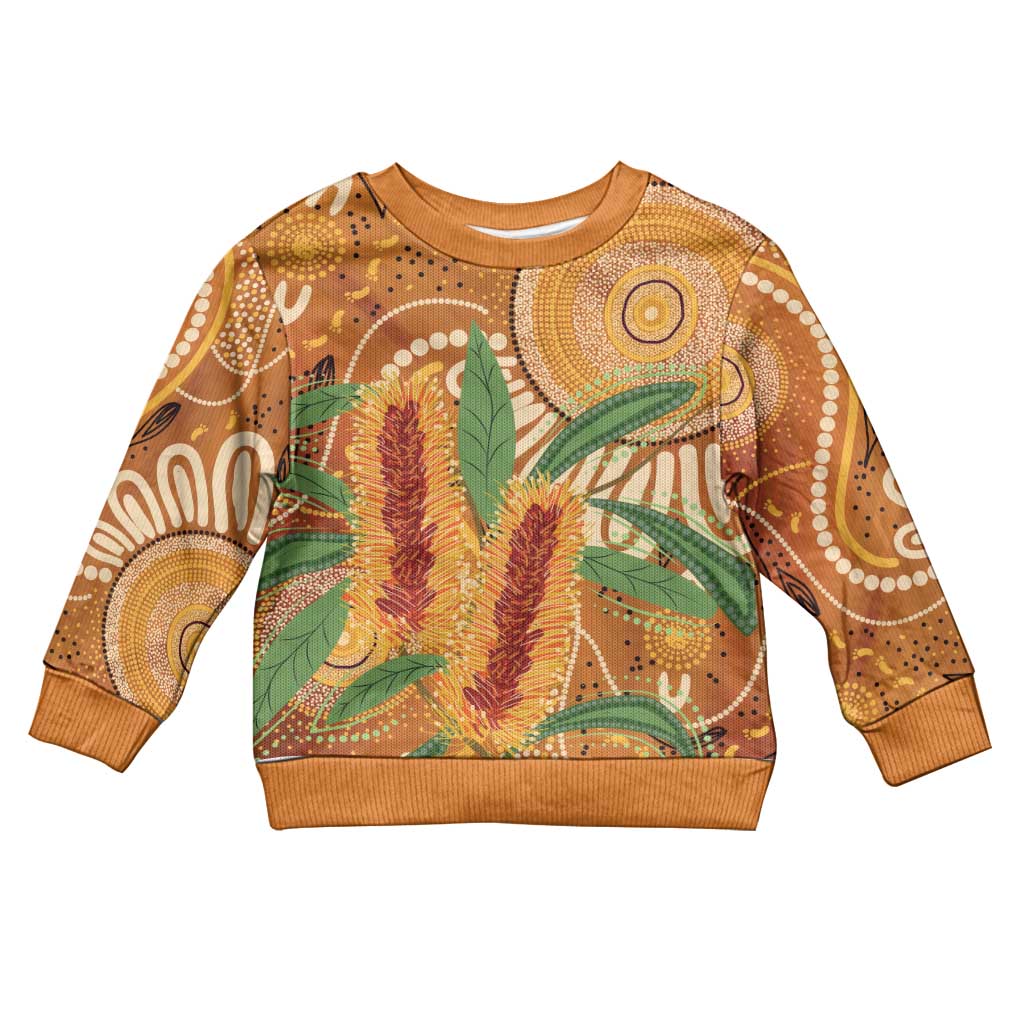 Australia Bottlebrush Kid Ugly Christmas Sweater Callistemon Aussie Native Flowers Indigenous Art - Aussie Hoodie