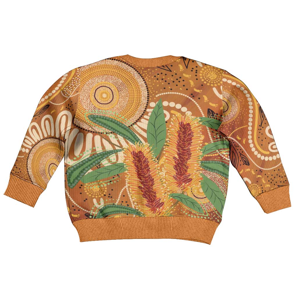 Australia Bottlebrush Kid Ugly Christmas Sweater Callistemon Aussie Native Flowers Indigenous Art - Aussie Hoodie