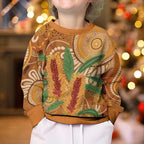 Australia Bottlebrush Kid Ugly Christmas Sweater Callistemon Aussie Native Flowers Indigenous Art - Aussie Hoodie