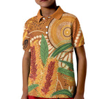 Australia Bottlebrush Kid Polo Shirt Callistemon Aussie Native Flowers Indigenous Art - Aussie Hoodie