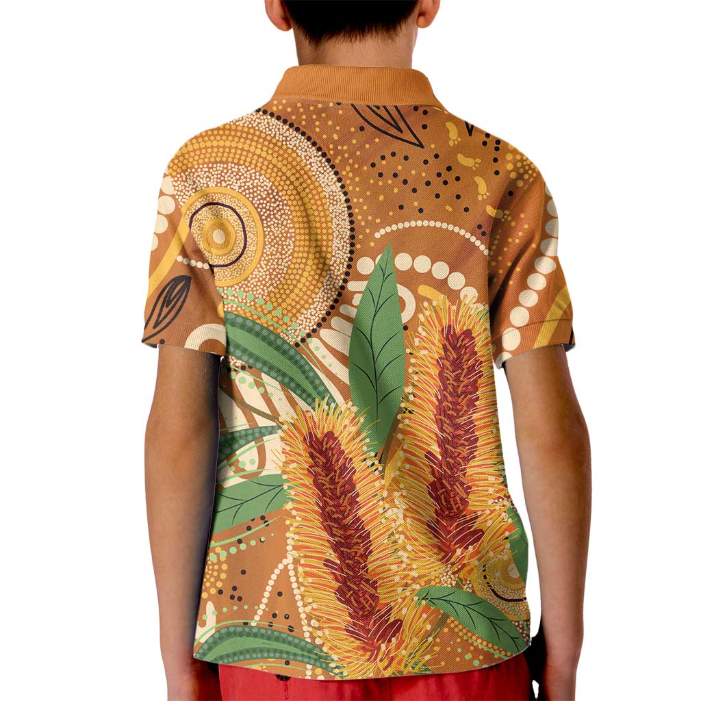 Australia Bottlebrush Kid Polo Shirt Callistemon Aussie Native Flowers Indigenous Art - Aussie Hoodie