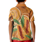 Australia Bottlebrush Kid Polo Shirt Callistemon Aussie Native Flowers Indigenous Art - Aussie Hoodie