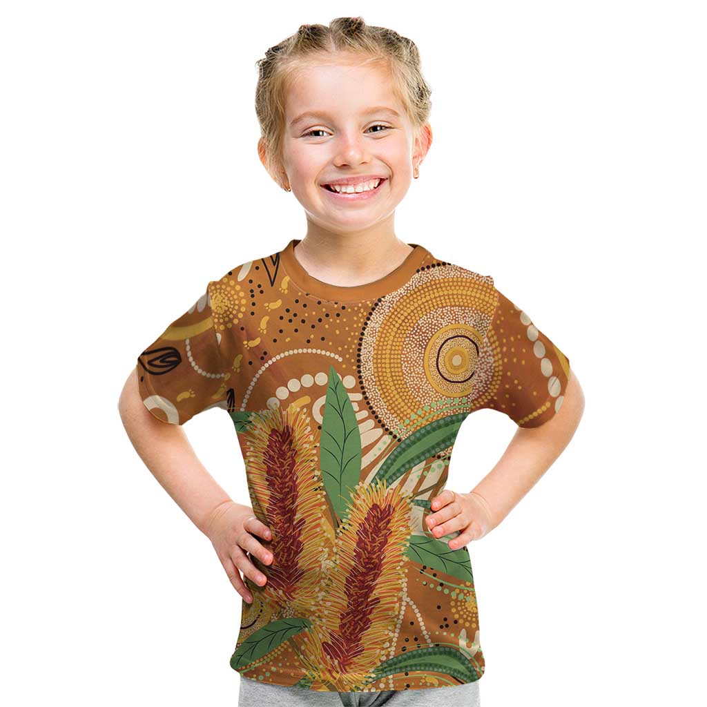 Australia Bottlebrush Kid T Shirt Callistemon Aussie Native Flowers Indigenous Art - Aussie Hoodie