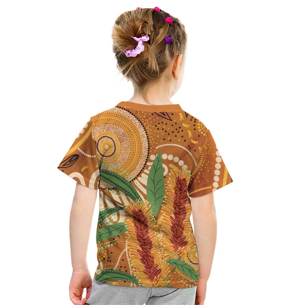 Australia Bottlebrush Kid T Shirt Callistemon Aussie Native Flowers Indigenous Art - Aussie Hoodie