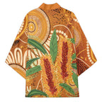 Australia Bottlebrush Kimono Callistemon Aussie Native Flowers Indigenous Art - Aussie Hoodie