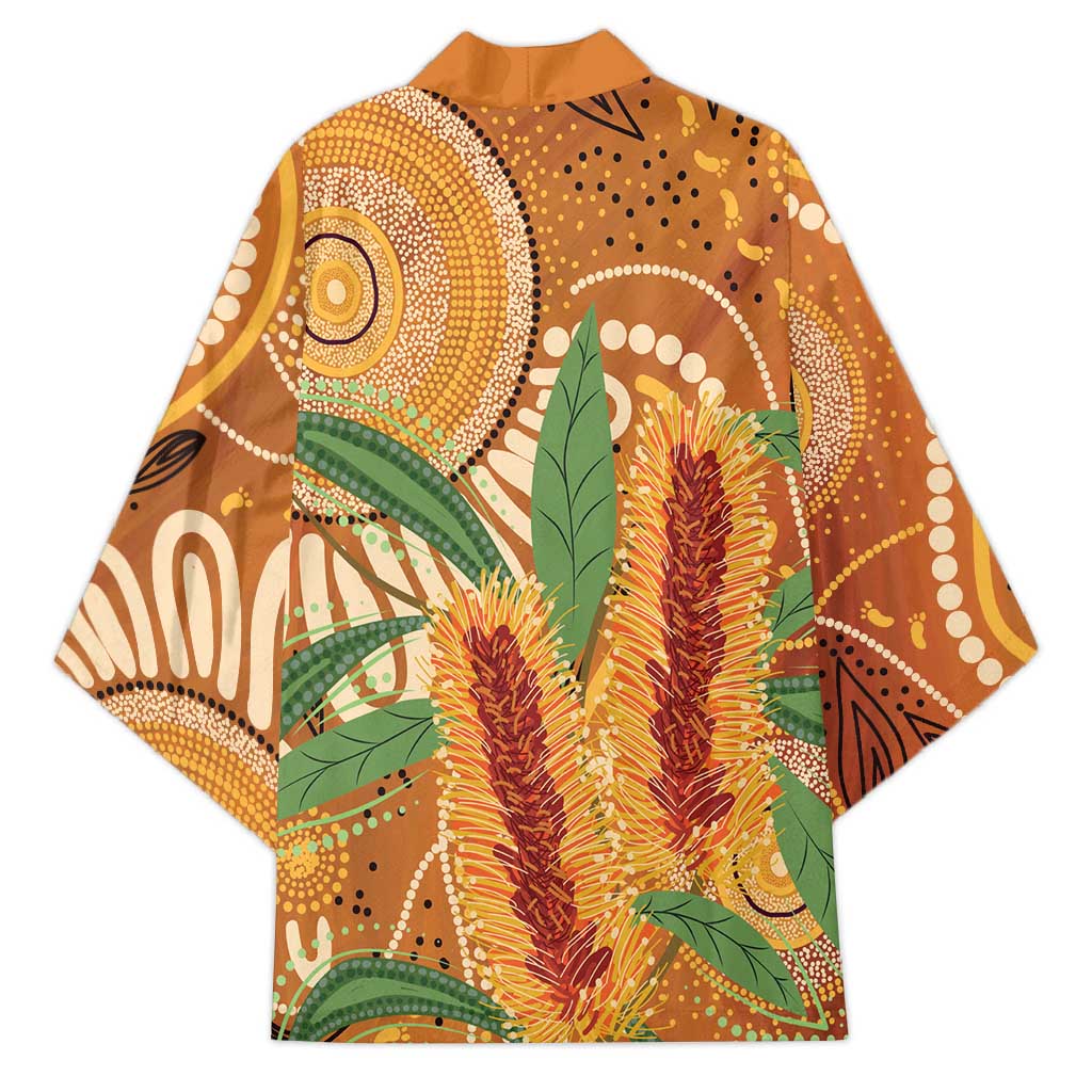 Australia Bottlebrush Kimono Callistemon Aussie Native Flowers Indigenous Art - Aussie Hoodie