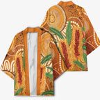 Australia Bottlebrush Kimono Callistemon Aussie Native Flowers Indigenous Art - Aussie Hoodie