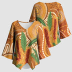 Australia Bottlebrush Kimono Sleeve Blouse Callistemon Aussie Native Flowers Indigenous Art - Aussie Hoodie