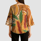 Australia Bottlebrush Kimono Sleeve Blouse Callistemon Aussie Native Flowers Indigenous Art - Aussie Hoodie