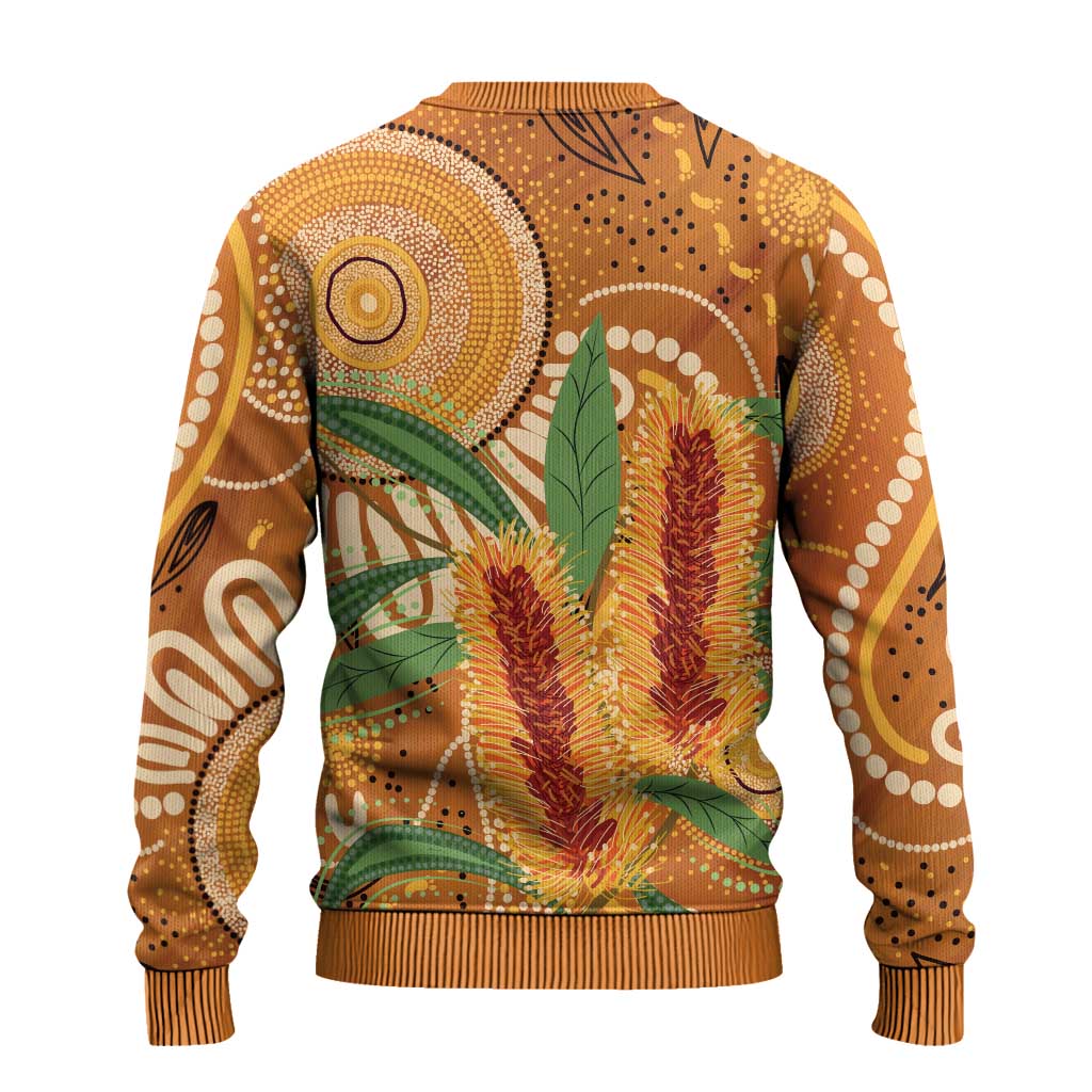 Australia Bottlebrush Ugly Christmas Sweater Callistemon Aussie Native Flowers Indigenous Art - Aussie Hoodie