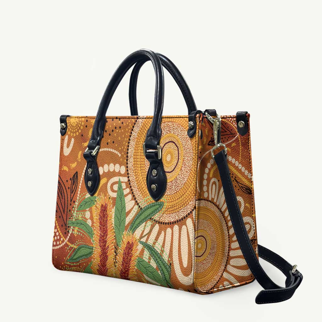 Australia Bottlebrush Leather Bag Callistemon Aussie Native Flowers Indigenous Art - Aussie Hoodie