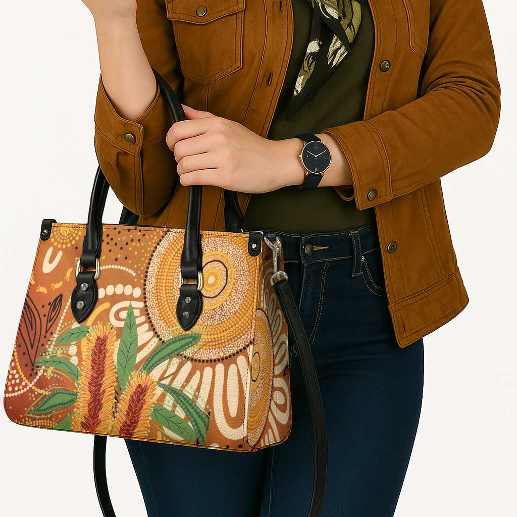 Australia Bottlebrush Leather Bag Callistemon Aussie Native Flowers Indigenous Art - Aussie Hoodie
