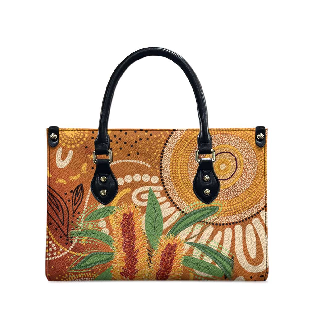 Australia Bottlebrush Leather Bag Callistemon Aussie Native Flowers Indigenous Art - Aussie Hoodie