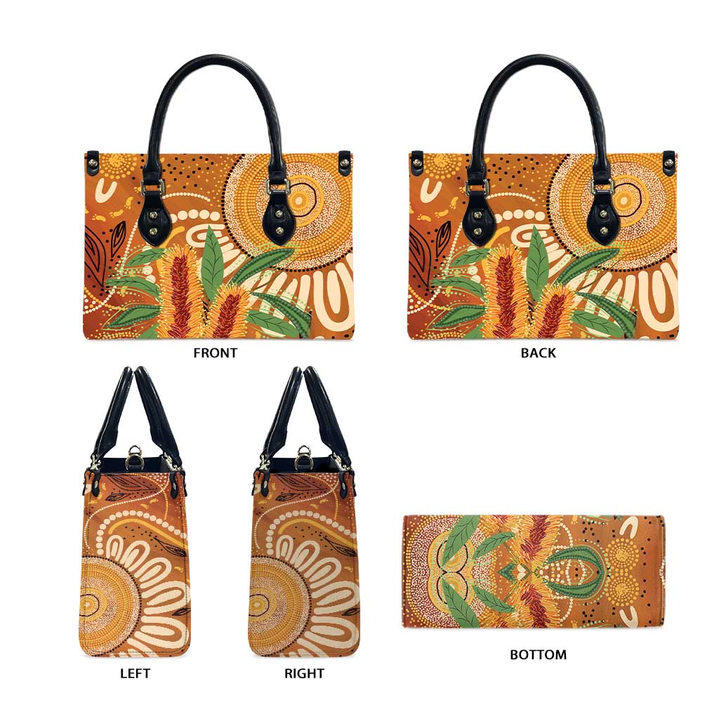 Australia Bottlebrush Leather Bag Callistemon Aussie Native Flowers Indigenous Art - Aussie Hoodie