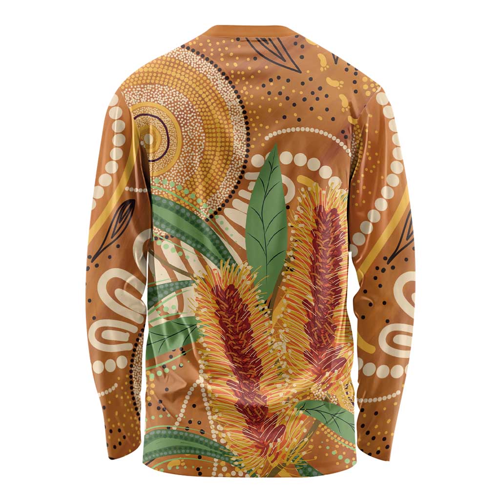 Australia Bottlebrush Long Sleeve Shirt Callistemon Aussie Native Flowers Indigenous Art - Aussie Hoodie