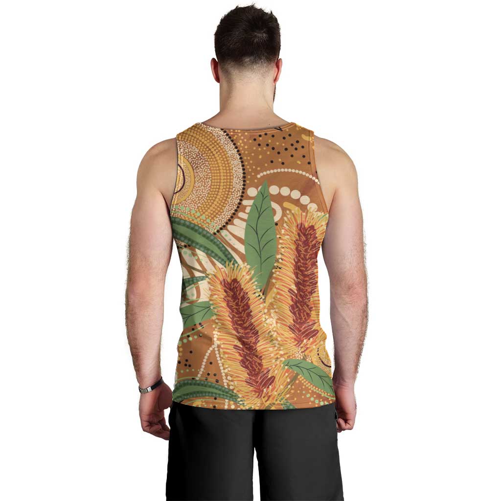 Australia Bottlebrush Men Tank Top Callistemon Aussie Native Flowers Indigenous Art - Aussie Hoodie