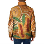 Australia Bottlebrush Padded Jacket Callistemon Aussie Native Flowers Indigenous Art - Aussie Hoodie