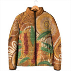 Australia Bottlebrush Padded Jacket Callistemon Aussie Native Flowers Indigenous Art - Aussie Hoodie