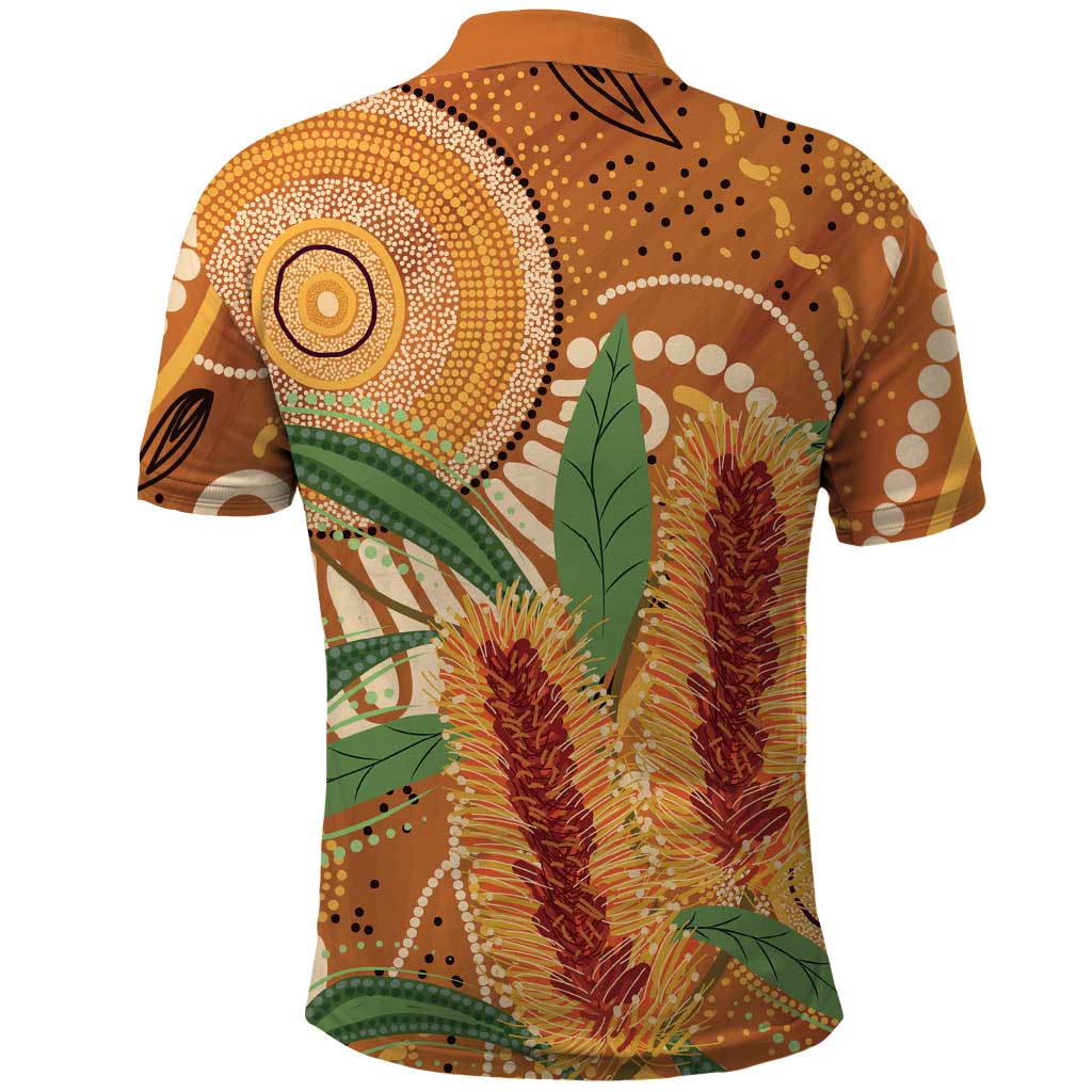 Australia Bottlebrush Polo Shirt Callistemon Aussie Native Flowers Indigenous Art - Aussie Hoodie