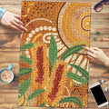 Australia Bottlebrush Puzzle Callistemon Aussie Native Flowers Indigenous Art - Aussie Hoodie