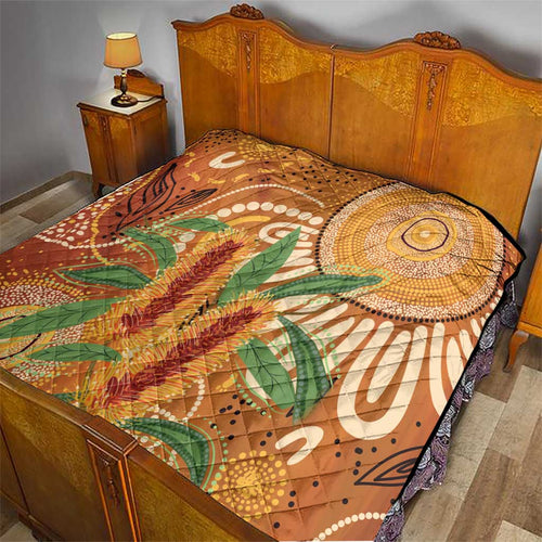 Australia Bottlebrush Quilt Callistemon Aussie Native Flowers Indigenous Art - Aussie Hoodie