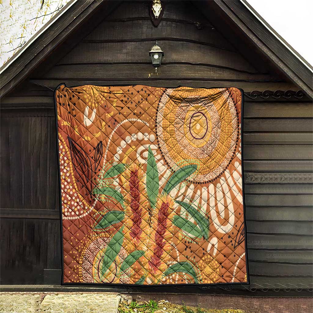 Australia Bottlebrush Quilt Callistemon Aussie Native Flowers Indigenous Art - Aussie Hoodie