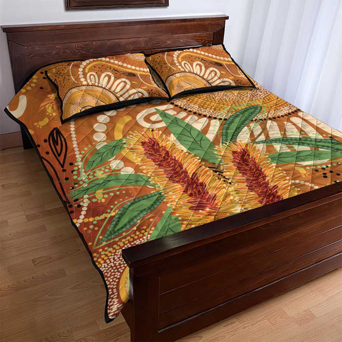 Australia Bottlebrush Quilt Bed Set Callistemon Aussie Native Flowers Indigenous Art - Aussie Hoodie