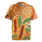 Australia Bottlebrush Rugby Jersey Callistemon Aussie Native Flowers Indigenous Art - Aussie Hoodie