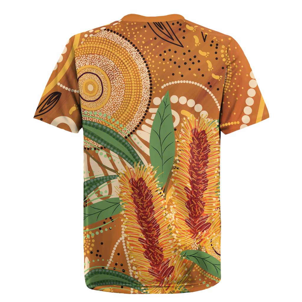 Australia Bottlebrush Rugby Jersey Callistemon Aussie Native Flowers Indigenous Art - Aussie Hoodie