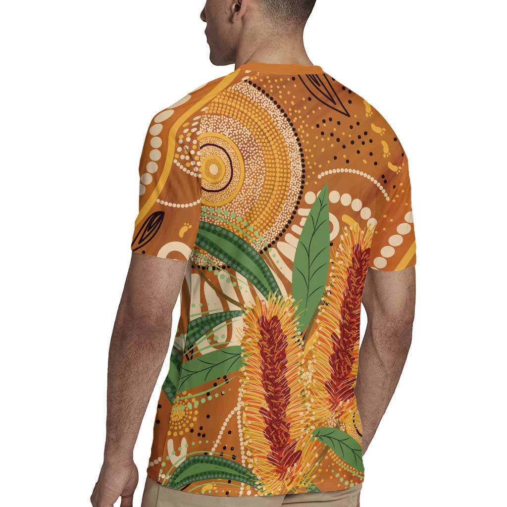 Australia Bottlebrush Rugby Jersey Callistemon Aussie Native Flowers Indigenous Art - Aussie Hoodie