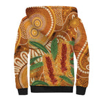 Australia Bottlebrush Sherpa Hoodie Callistemon Aussie Native Flowers Indigenous Art - Aussie Hoodie