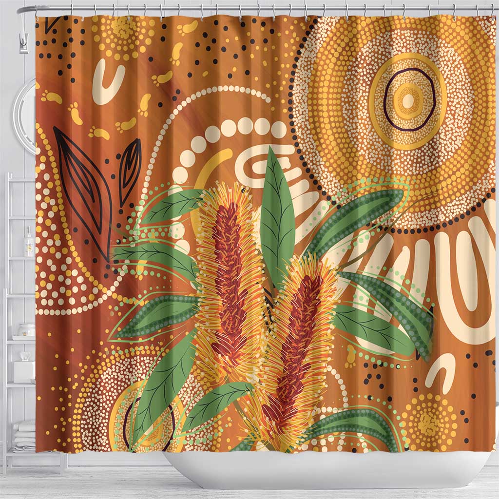 Australia Bottlebrush Shower Curtain Callistemon Aussie Native Flowers Indigenous Art - Aussie Hoodie