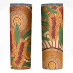 Australia Bottlebrush Skinny Tumbler Callistemon Aussie Native Flowers Indigenous Art - Aussie Hoodie