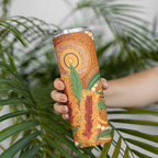 Australia Bottlebrush Skinny Tumbler Callistemon Aussie Native Flowers Indigenous Art - Aussie Hoodie