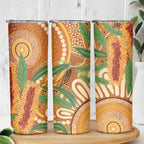 Australia Bottlebrush Skinny Tumbler Callistemon Aussie Native Flowers Indigenous Art - Aussie Hoodie