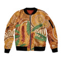 Australia Bottlebrush Sleeve Zip Bomber Jacket Callistemon Aussie Native Flowers Indigenous Art - Aussie Hoodie