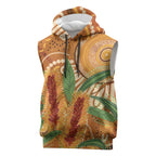 Australia Bottlebrush Sleeveless Hoodie Callistemon Aussie Native Flowers Indigenous Art - Aussie Hoodie