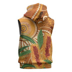 Australia Bottlebrush Sleeveless Hoodie Callistemon Aussie Native Flowers Indigenous Art - Aussie Hoodie