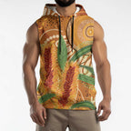 Australia Bottlebrush Sleeveless Hoodie Callistemon Aussie Native Flowers Indigenous Art - Aussie Hoodie