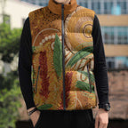 Australia Bottlebrush Sleeveless Puffer Jacket Callistemon Aussie Native Flowers Indigenous Art - Aussie Hoodie