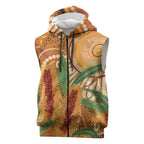 Australia Bottlebrush Sleeveless Zip Hoodie Callistemon Aussie Native Flowers Indigenous Art LT14