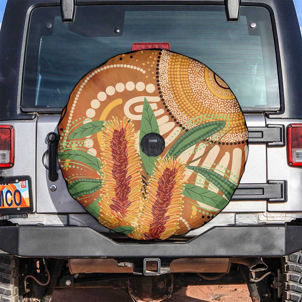 Australia Bottlebrush Spare Tire Cover Callistemon Aussie Native Flowers Indigenous Art - Aussie Hoodie