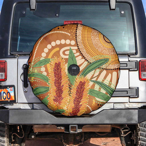Australia Bottlebrush Spare Tire Cover Callistemon Aussie Native Flowers Indigenous Art - Aussie Hoodie