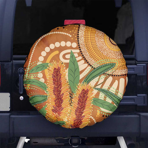 Australia Bottlebrush Spare Tire Cover Callistemon Aussie Native Flowers Indigenous Art - Aussie Hoodie