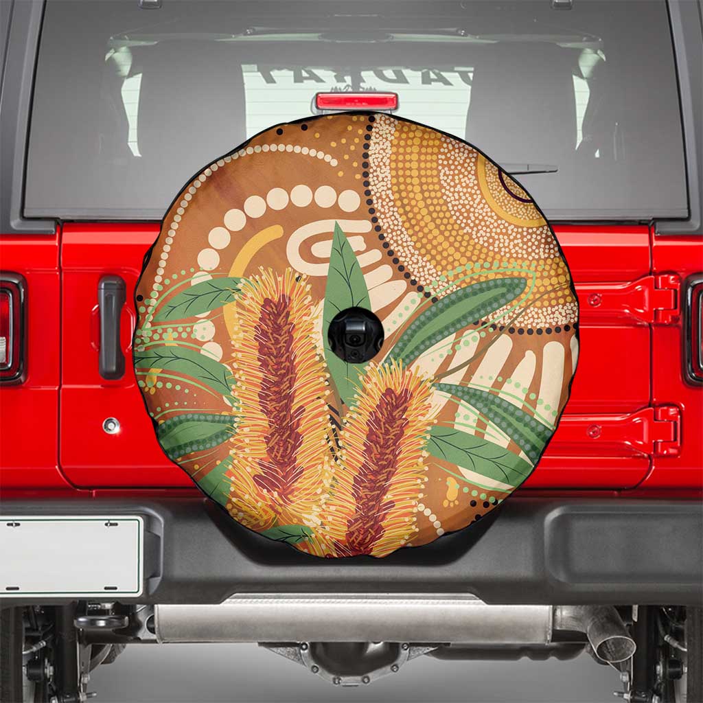 Australia Bottlebrush Spare Tire Cover Callistemon Aussie Native Flowers Indigenous Art - Aussie Hoodie
