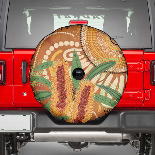 Australia Bottlebrush Spare Tire Cover Callistemon Aussie Native Flowers Indigenous Art - Aussie Hoodie