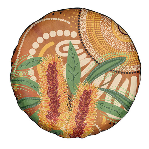 Australia Bottlebrush Spare Tire Cover Callistemon Aussie Native Flowers Indigenous Art - Aussie Hoodie