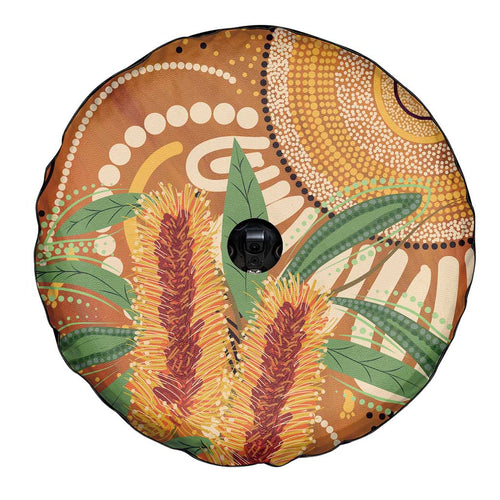 Australia Bottlebrush Spare Tire Cover Callistemon Aussie Native Flowers Indigenous Art - Aussie Hoodie