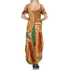 Australia Bottlebrush Summer Maxi Dress Callistemon Aussie Native Flowers Indigenous Art - Aussie Hoodie