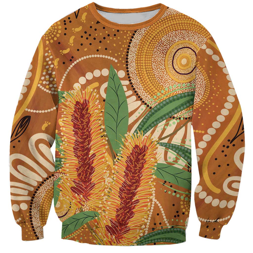 Australia Bottlebrush Sweatshirt Callistemon Aussie Native Flowers Indigenous Art - Aussie Hoodie
